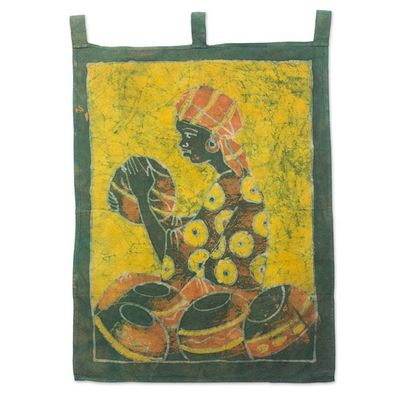 Alternate image for Batik wall hanging Pot Lady