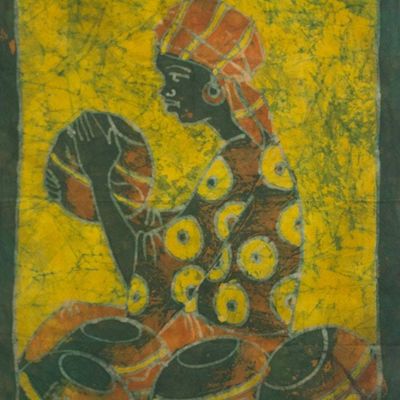 Alternate image for Batik wall hanging Pot Lady