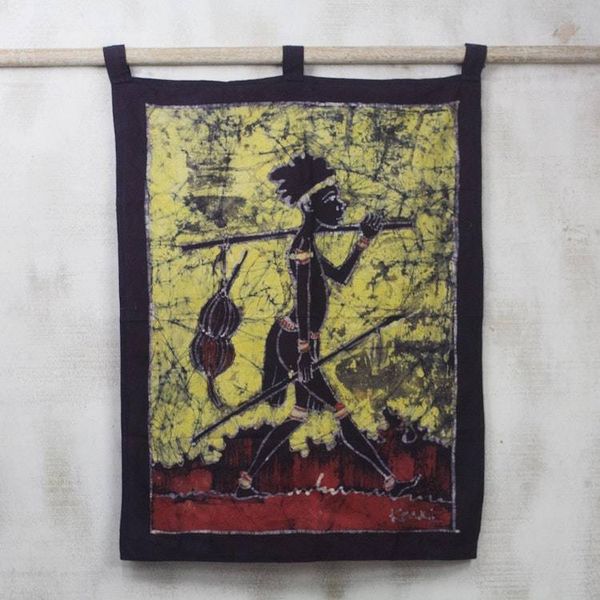 Alternate image for Cotton batik wall hanging Papa Kofi