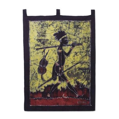Alternate image for Cotton batik wall hanging Papa Kofi