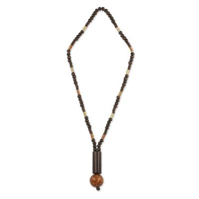 Alternate image for Womens Necklace Crafted with Assorted Wooden Beads Tenderness