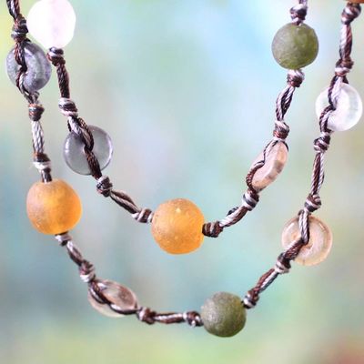 Alternate image for Modern Recycled Glass Beaded Necklace Lady of Lagos
