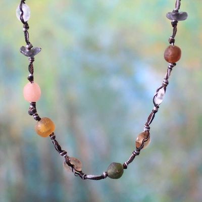Alternate image for Modern Recycled Glass Beaded Necklace Lady of Lagos