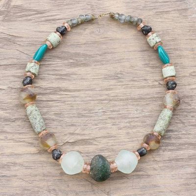 Primary image for Recycled Glass Beaded Necklace Crafted in Ghana Good Earth