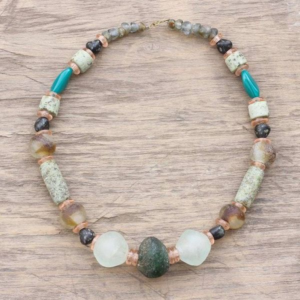 Alternate image for Recycled Glass Beaded Necklace Crafted in Ghana Good Earth