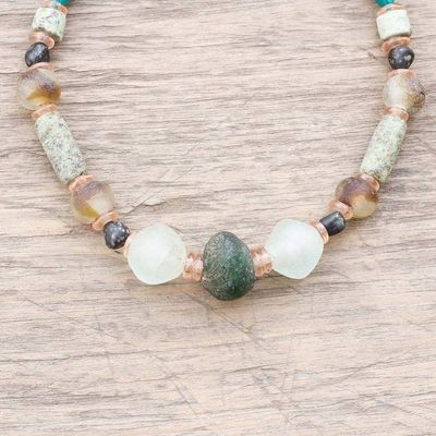Alternate image for Recycled Glass Beaded Necklace Crafted in Ghana Good Earth