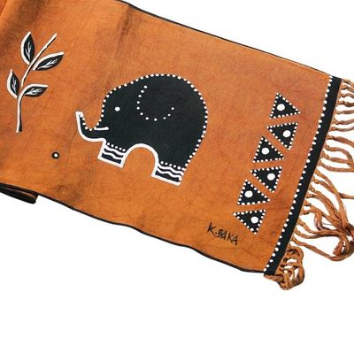 Alternate image for Elephant Motif Cotton Table Runner from Ghana Elephant Procession