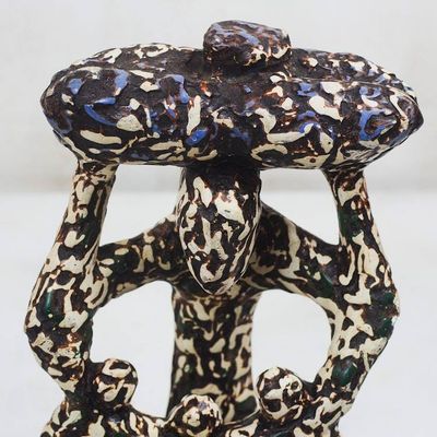 Alternate image for Abstract Sese Wood Sculpture Crafted in Ghana Abstract Unity