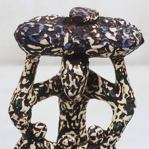 Alternate image for Abstract Sese Wood Sculpture Crafted in Ghana Abstract Unity