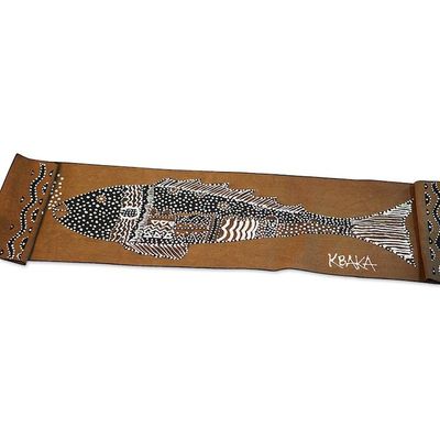 Alternate image for Unique Fish-Themed Cotton Table Runner from Ghana Big Fish