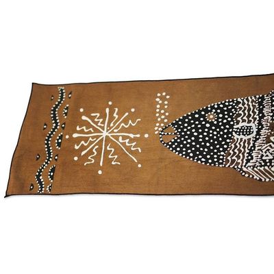 Alternate image for Unique Fish-Themed Cotton Table Runner from Ghana Big Fish