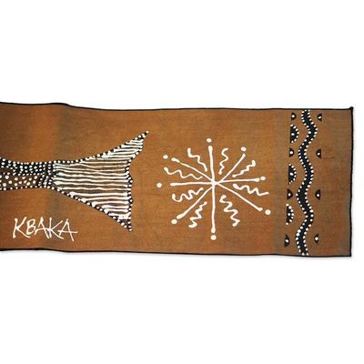 Alternate image for Unique Fish-Themed Cotton Table Runner from Ghana Big Fish
