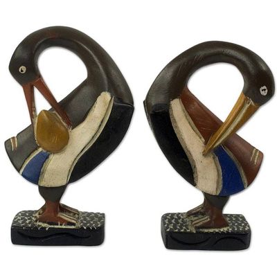 Alternate image for Ghanaian Sankofa Bird Wood Sculptures Pair Ghanaian Sankofa Birds