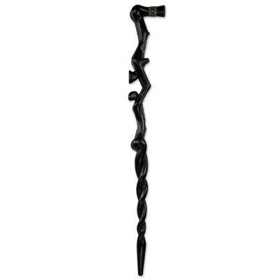 Alternate image for Acrobats Decorative Africa Walking Stick Carved by Hand Aketesia