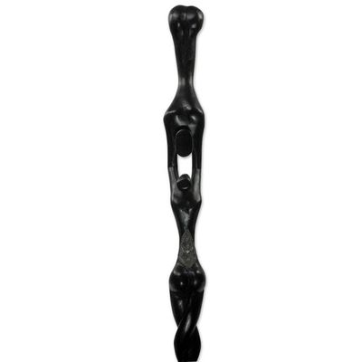 Alternate image for Acrobats Decorative Africa Walking Stick Carved by Hand Aketesia