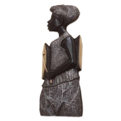 Alternate image for Music-Themed Aluminum Accented Wood Wall Sculpture The Drummer