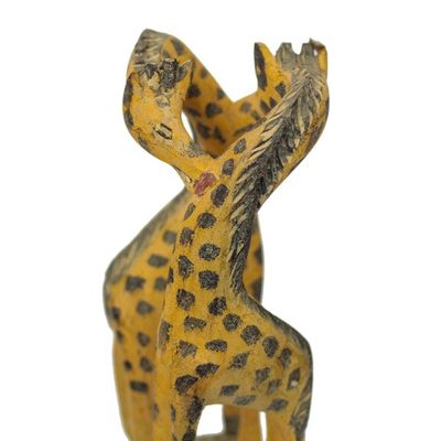 Alternate image for Romantic Sese Wood Giraffe Sculpture from Ghana Giraffe Romance
