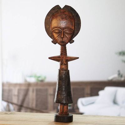 Main image for Traditional Sese Wood Fertility Doll Handcrafted in Ghana Akuaba Blessing