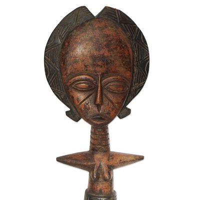 Alternate image for Traditional Sese Wood Fertility Doll Handcrafted in Ghana Akuaba Blessing