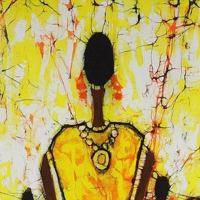 Alternate image for African Batik Painting on Calico of Queen and Her Retinue The Retinue