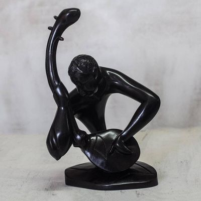 Main image for Hand-Carved Wood Sculpture of a Guitar Player from Ghana Guitar Player