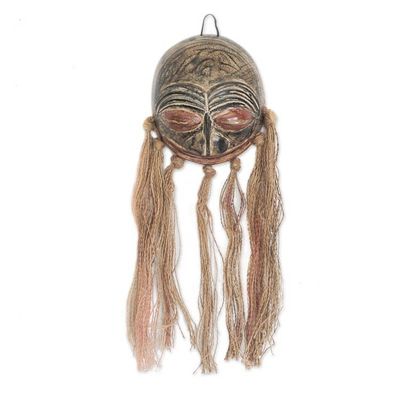 Alternate image for Handcrafted Traditional African Calabash Mask from Ghana Ghanas Gaze