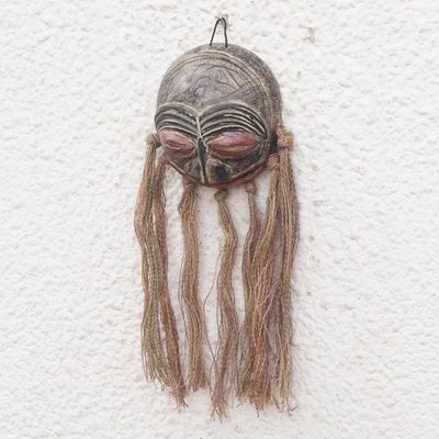 Alternate image for Handcrafted Traditional African Calabash Mask from Ghana Ghanas Gaze