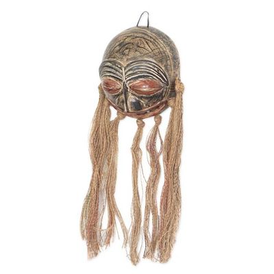 Alternate image for Handcrafted Traditional African Calabash Mask from Ghana Ghanas Gaze