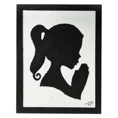 Main image for Textured Wood Wall Art of Girl Praying Made with Mixed Media One Love