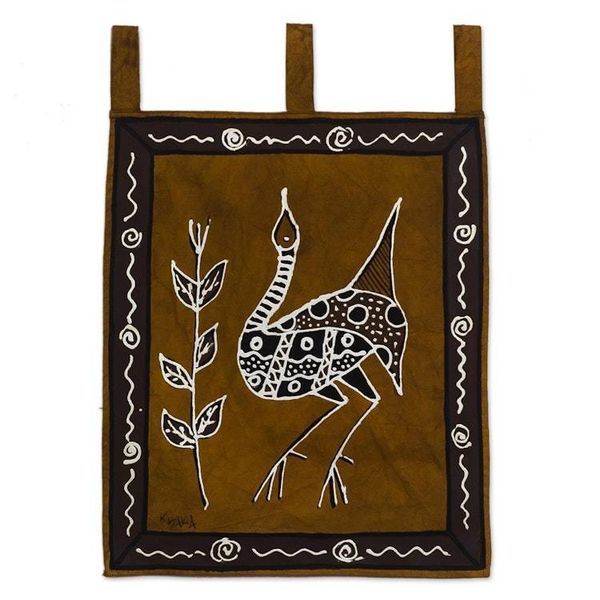 Alternate image for Bird-Themed Cotton Wall Hanging Dancing Bird II