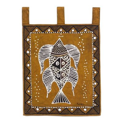 Alternate image for Fish-Themed Cotton Wall Hanging Fish Fantasy