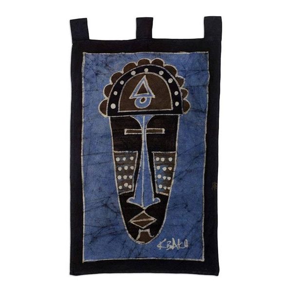 Alternate image for Blue Batik Wall Hanging Handcrafted in Africa Justice