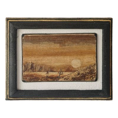 Primary image for Handcrafted Banana Fiber Wall Art of Ghanaian Sunset Natural Sunset