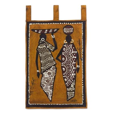 Alternate image for Painted Figurative Wall Hanging Sister Sister