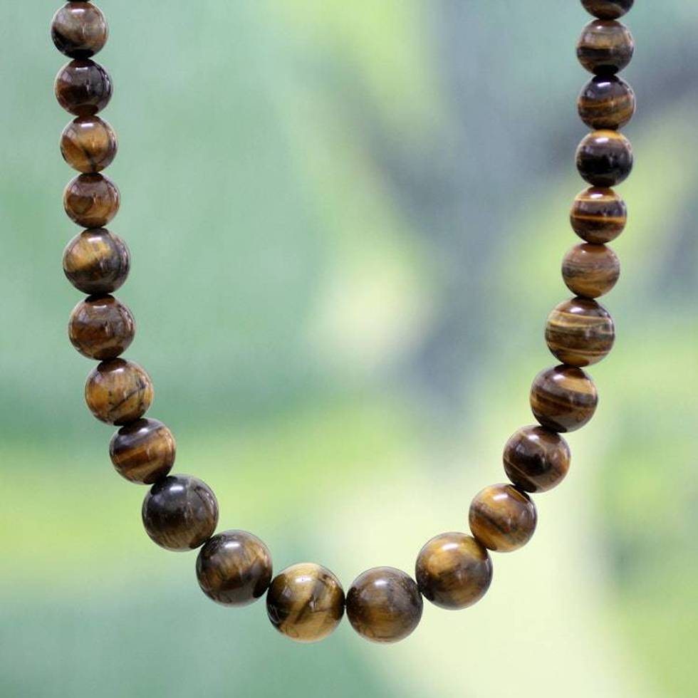 Tiger's eye beaded necklace 'Golden Light'