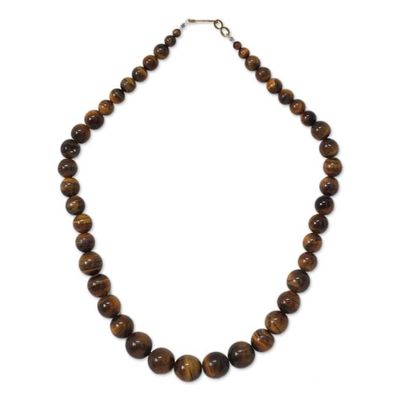 Alternate image for Tigers eye beaded necklace Golden Light