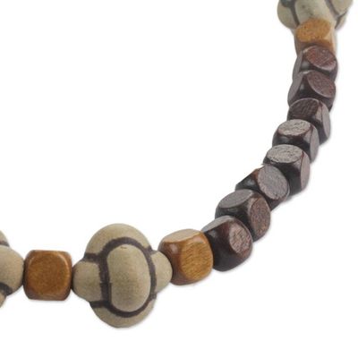 Alternate image for Sese Wood Long Beaded Necklace Handcrafted in Ghana Pathfinder