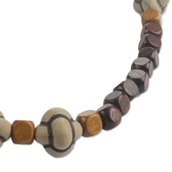Alternate image for Sese Wood Long Beaded Necklace Handcrafted in Ghana Pathfinder