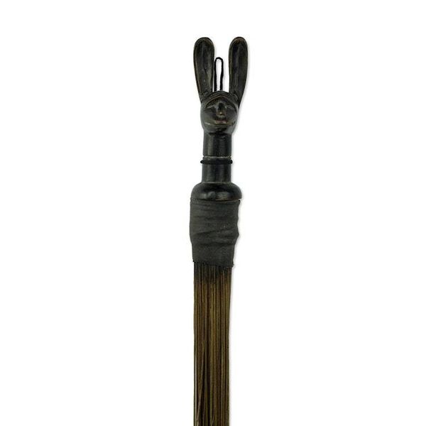 Alternate image for Rabbit Themed African Wood Decorative Broom Accent Guro Rabbit