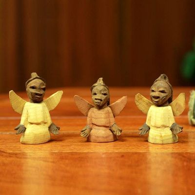 Alternate image for Wood ornaments Set of 6 
