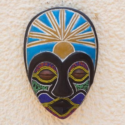 Primary image for Sese Wood and Recycled Glass Beaded Mask Queen Colors