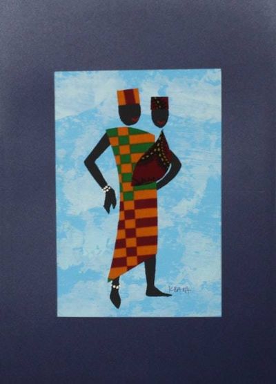 Alternate image for Father and Child Painting with Colorful Cotton Accents Fathers Pride II