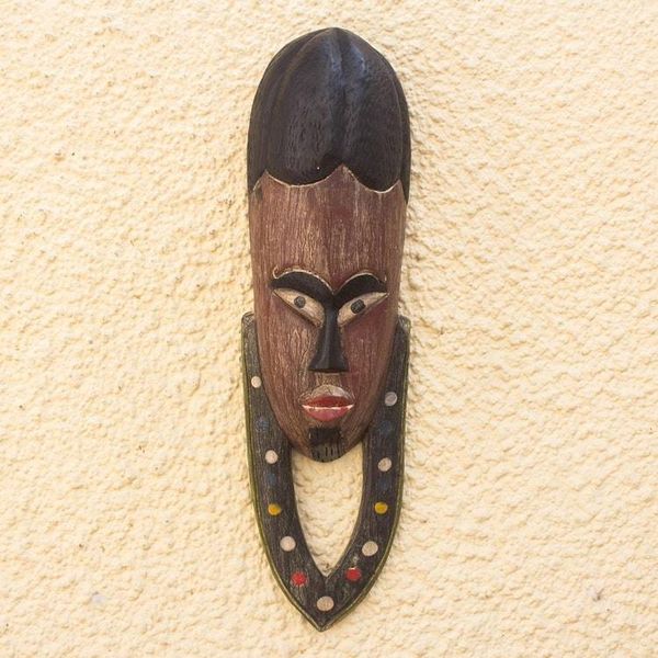 Alternate image for Hand Carved African Sese Wood Mask Okwantwefo