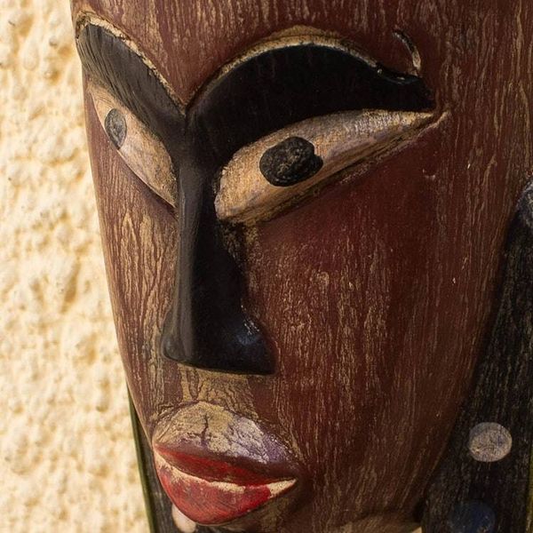 Alternate image for Hand Carved African Sese Wood Mask Okwantwefo