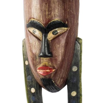 Alternate image for Hand Carved African Sese Wood Mask Okwantwefo
