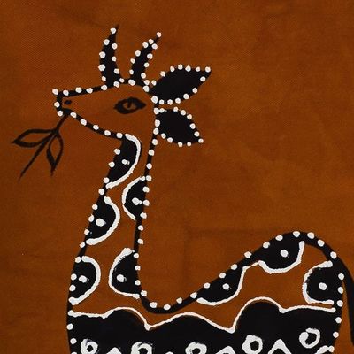 Alternate image for Painted Cotton Wall Hanging Prancing Antelope