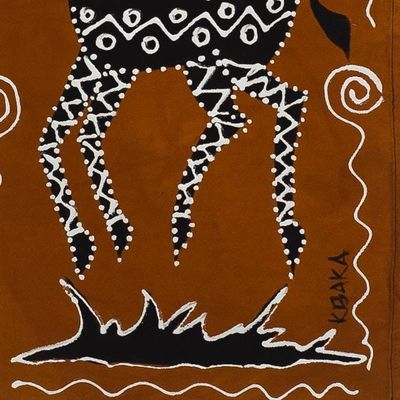 Alternate image for Painted Cotton Wall Hanging Prancing Antelope