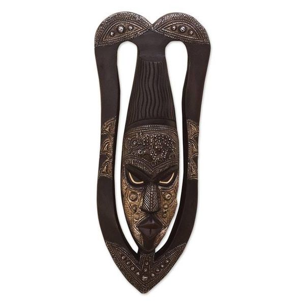 Alternate image for African Sese Wood and Aluminum Plated Mask Love Each Other