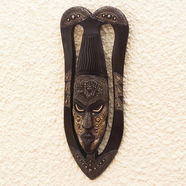 Alternate image for African Sese Wood and Aluminum Plated Mask Love Each Other