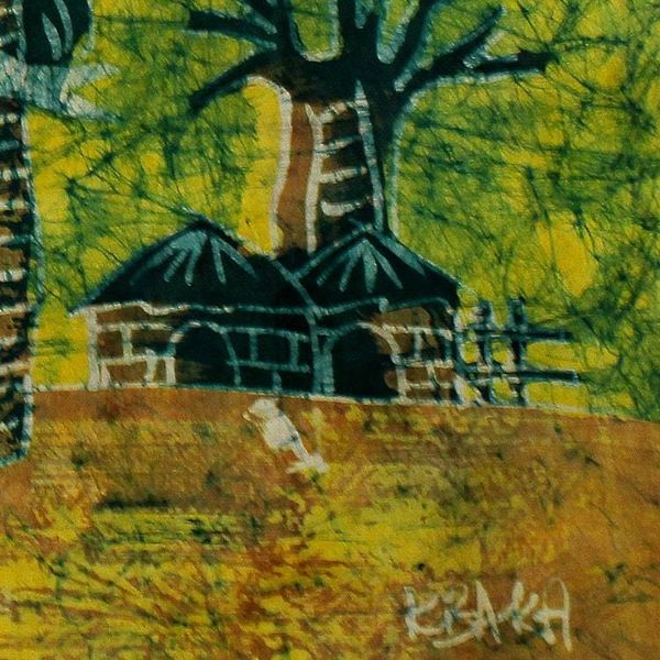 Alternate image for Handcrafted Batik Cotton Wall Hanging Proud African Elephant
